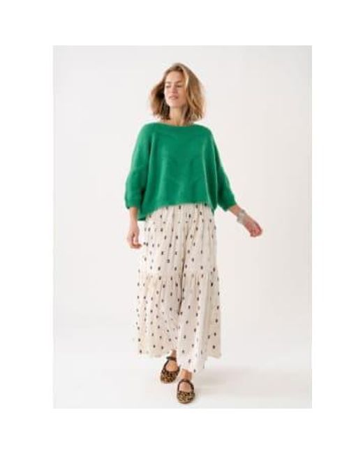 Sunsetll Maxi Skirt Creme di Lolly's Laundry in Green