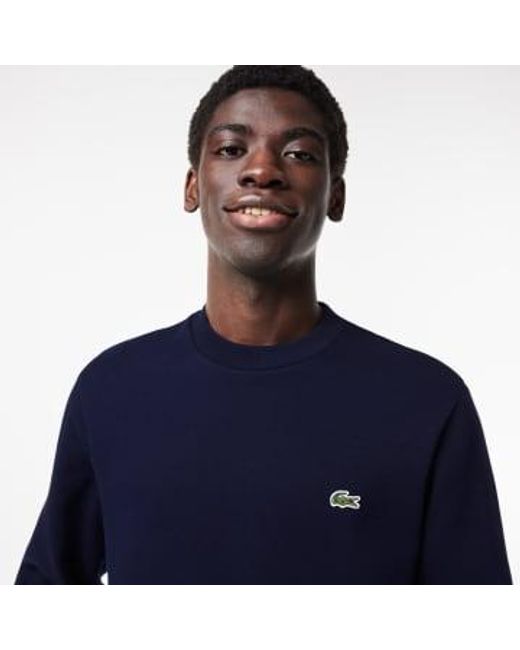Lacoste Blue Organic Brushed Cotton S Sweatshirt for men