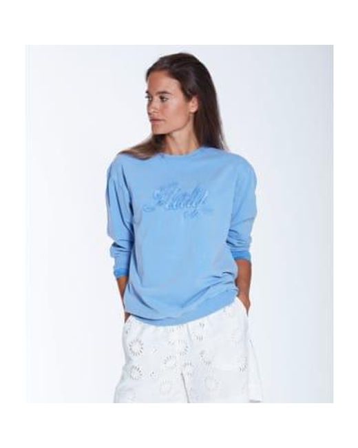 Cashmere Fashion Blue 0039italy Baumwoll Sweatshirt Monja Fancy Xs / Hellblau