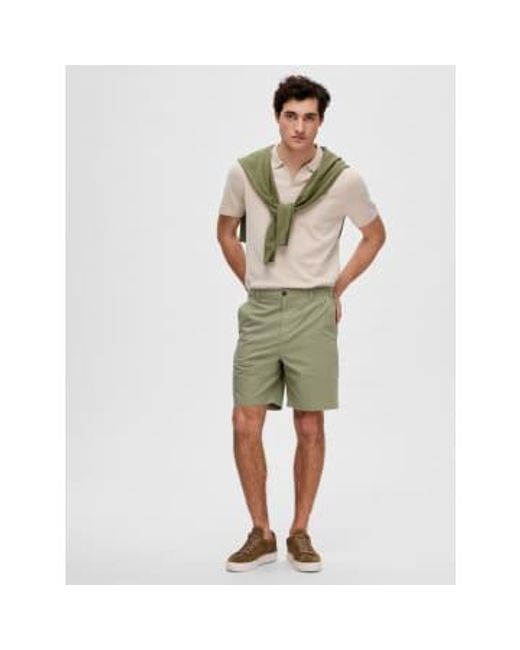 SELECTED Green Short Chino Olive M for men