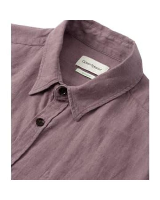Oliver Spencer Purple Riviera New York Special Shirt Coney 15 for men