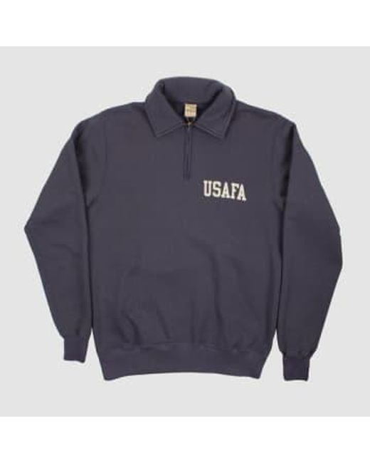 Buzz Rickson's Blue Usafa Half Zip Sweatshirt