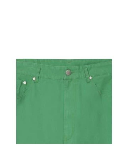 PARTIMENTO Green Stone Washing Chino Pants In for men
