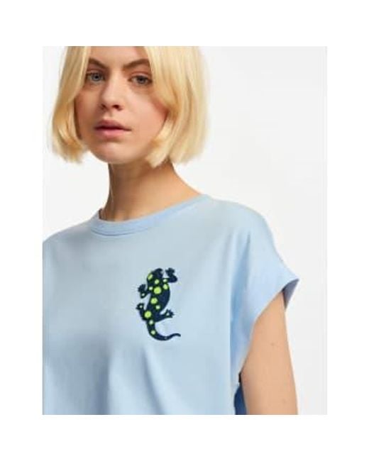 Essentiel Antwerp Blue Fountain Embroidered T Shirt 0