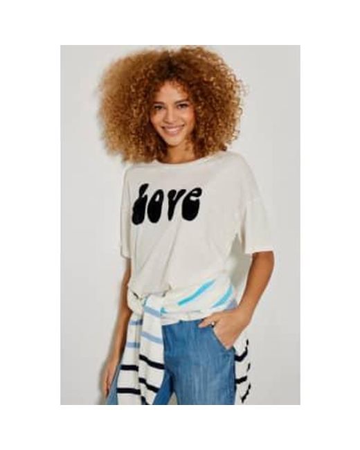 Five Jeans White Love T Shirt With Navy Xs