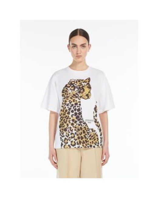 Weekend by Maxmara White Viterbo Jaguar Print T-shirt Size: S, Col: S