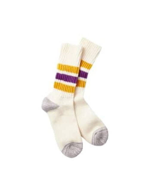 RoToTo Metallic Old School Ribbed Socks / Purple /purple M for men