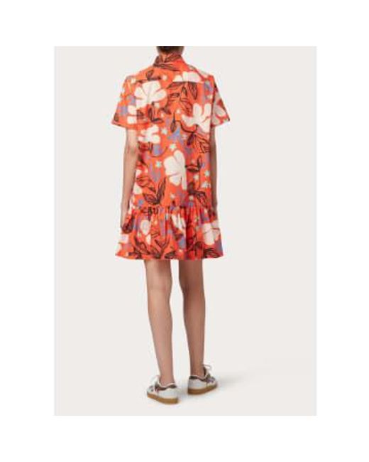 Short Coral Printed Dress di Paul Smith in Red