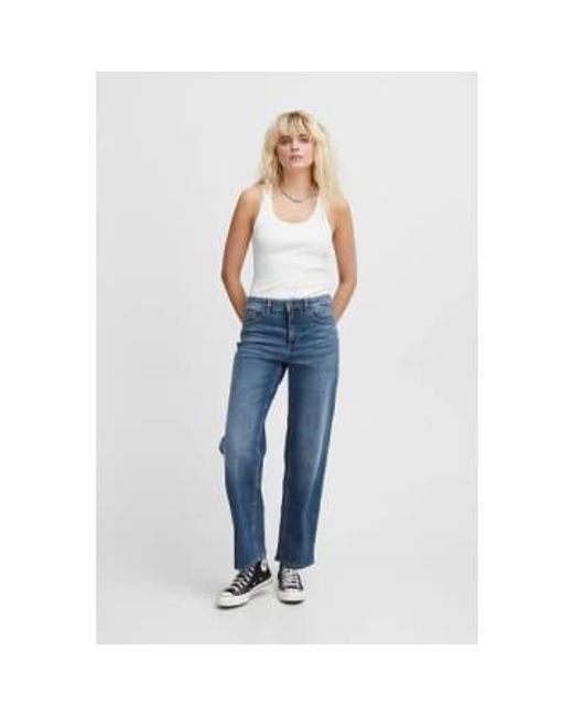 Ichi Blue twiggy Loose Fit Straight Jeans