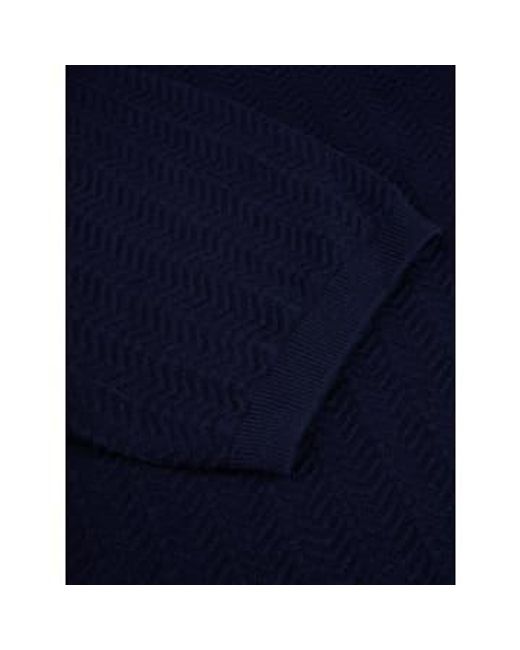 Polo lino/algodón texturizado en azul marino 4202482541180 Stenstroms de hombre de color Blue