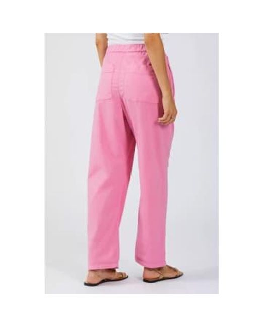 Pantalon rose capri en parachute Reiko en coloris Pink