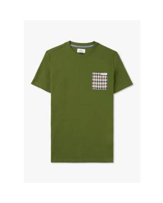 Mens active club check pocket camiseta en ver Aquascutum de hombre de color Green