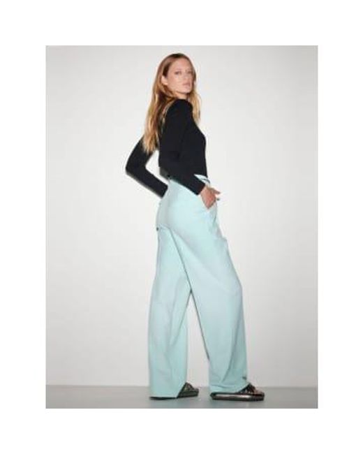 Pantalones anchos con pliegues minerales Luisa Cerano de color Blue
