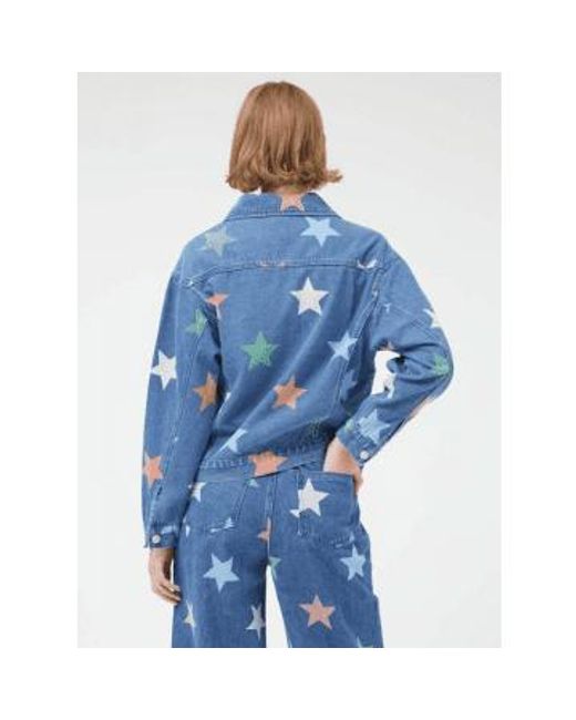 Compañía Fantástica Blue Denim Jacket With Coloured Stars From Xs