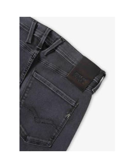 Replay Gray S Anbass Hyperflex Original Broken & Repaired Slim Jeans for men