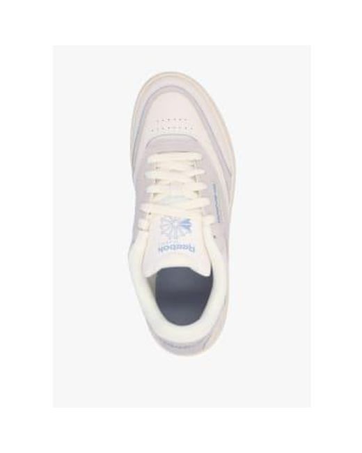 Womens Club C Extra Leather Tennis Trainers In Chalkpure 2Vintage Blue di Reebok in White