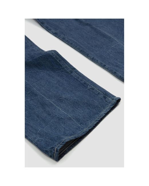 AURALEE Selvedge Faded Light Denim Pants Lightning Effect Indigo