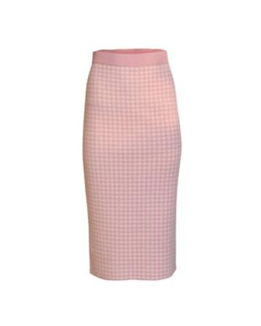 Gingham Knit Skirt di Max Mara Studio in Pink