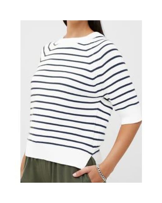 Lily Mozart Stripe Short Or Summer Utility di French Connection in White