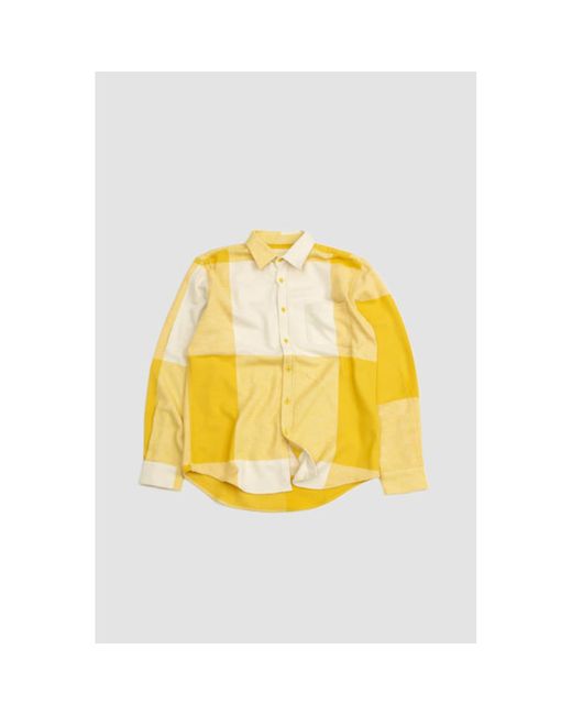 Portuguese Flannel Placement Shirt Ecru/yellow for men