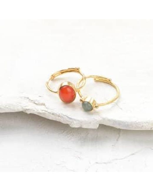 A Beautiful Story White Ring Visionary Carnelian Sustainable & Fairtrade Choice