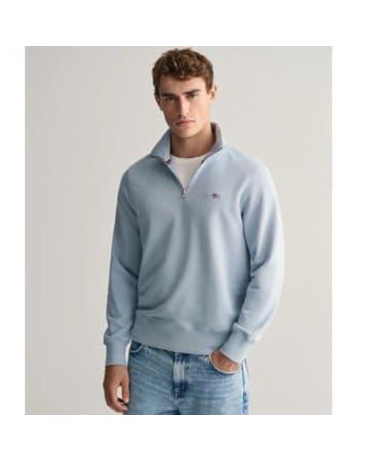 Gant Blue Shield Half-zip Sweatshirt for men