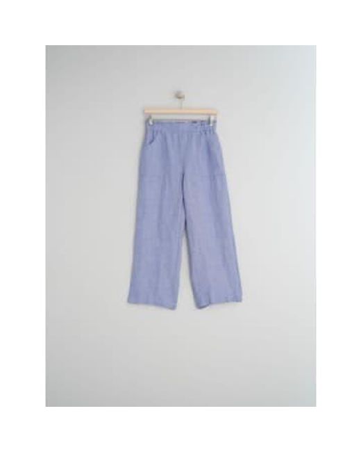 Indi & Cold Blue Danny Cropped Linen Trousers 40