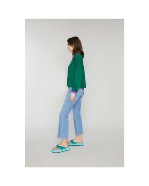 OOF WEAR Green Sweatshirt With Knitted Collar 4027