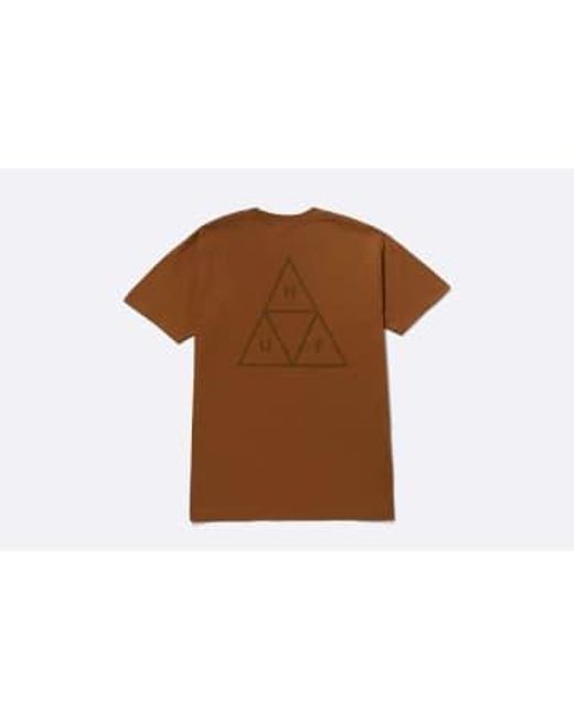 Huf Brown Set Triple Triangle Tee Rubber L / for men