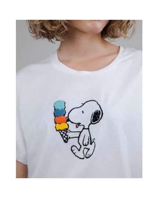 Brava Fabrics Gray Peanuts Icecream Printed Oversize T Shirt Xs