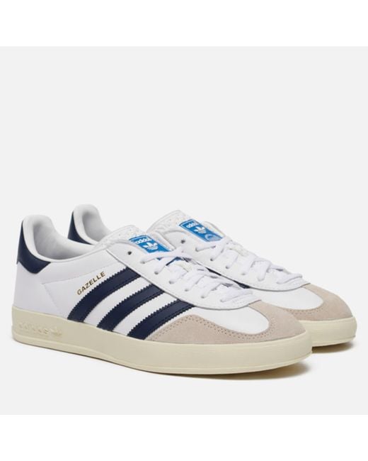 Adidas Gazelle Indoor Schuhe Weiß Navy in Blue für Herren