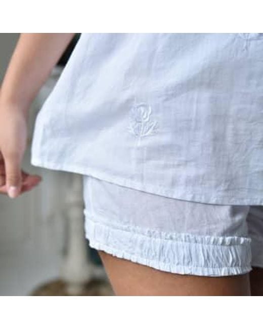 Powell Craft White Ladies Cotton Short Pyjama Set 'margo'