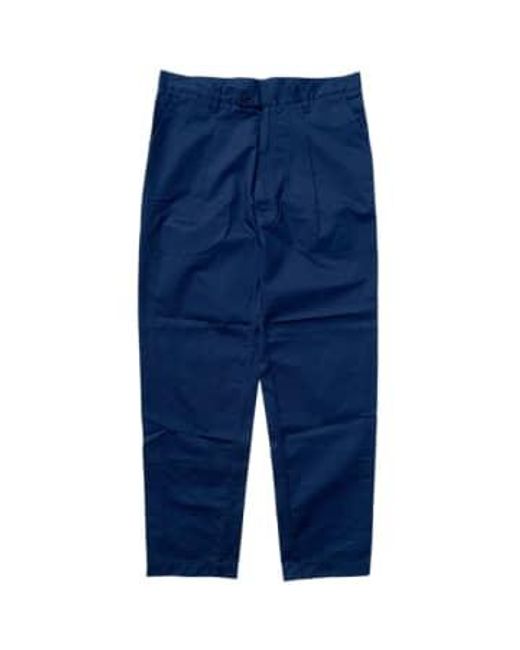 CAMO Blue Seabiscuit Wide Trousers Popeline for men