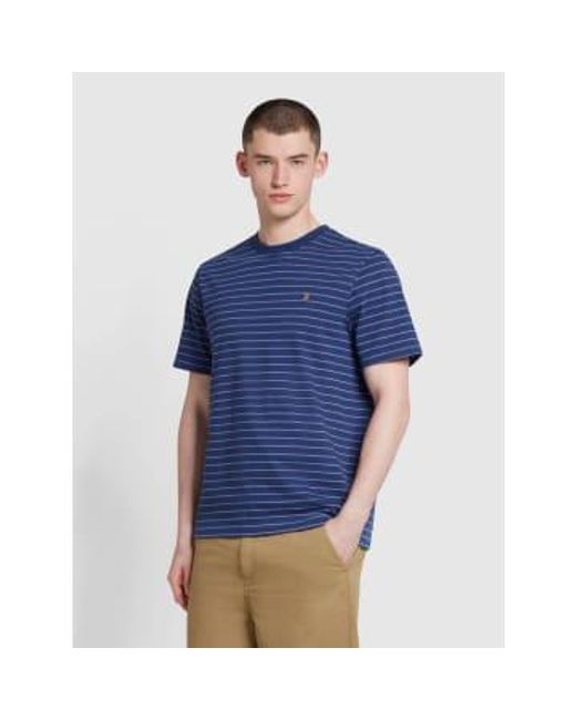 Farah Blue Navy And Purple Striped T-shirt Xl for men