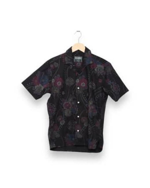 Chemise camp vintage tissu d'écorce floral noir Gitman Brothers Vintage pour homme en coloris Black
