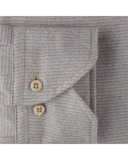 Stenstroms Gray Slimline Textured Flannel Shirt for men
