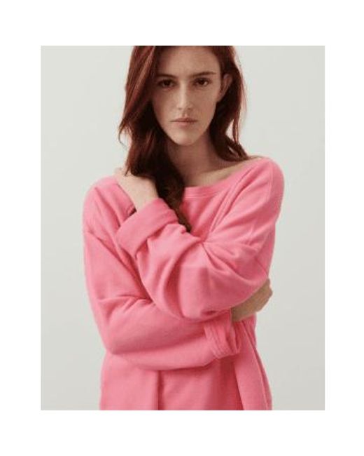 American Vintage Pink Hapylife Long Sleeve Sweatshirt Bubblegum M/l