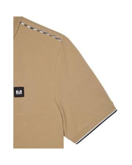Weekend Offender Natural Sakai Polo With Nylon Check Piping for men