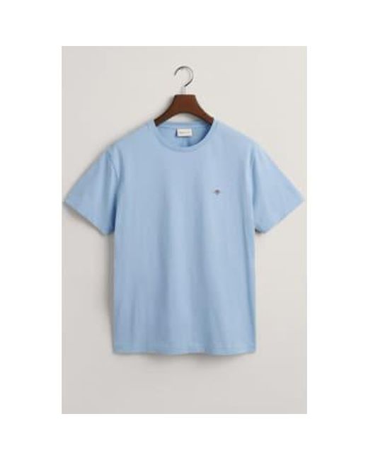 Regular Fit Shield T Shirt In Dove 2003184 474 di Gant in Blue da Uomo
