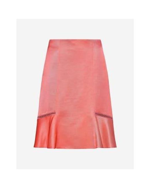 Boss Pink Vileina Ladder Stitch A Line Skirt Col: Coral , Size: 12