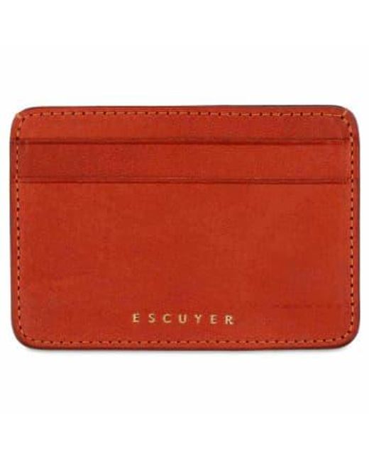 Escuyer Black Leather Card Holder Leather for men