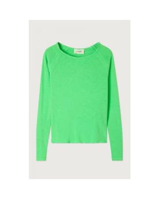 American Vintage Green Fluoreszierender Sitticheet Sonoma Langarmes Womens T -Shirt