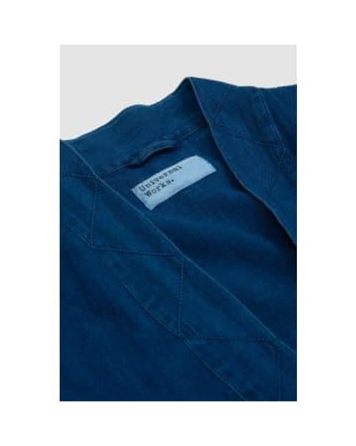 Tie Front Jacket Washed Herringbone Denim di Universal Works in Blue da Uomo
