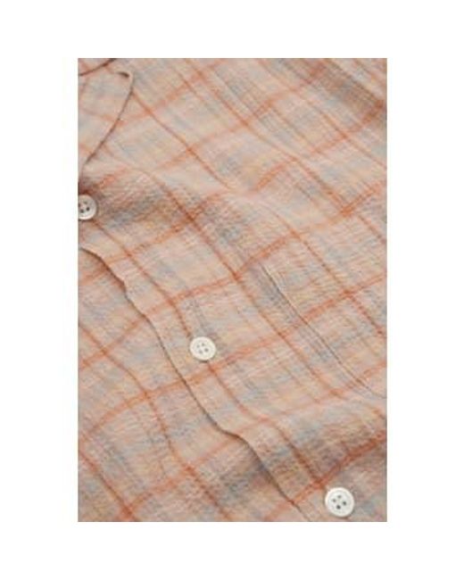 Portuguese Flannel Natural Plaid Crepe Shirt S for men