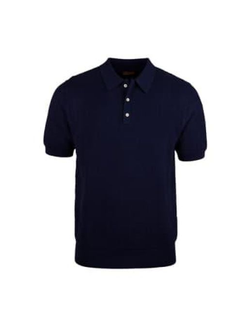 Stenströms Textured Linen/cotton Polo Shirt in Blue for Men | Lyst