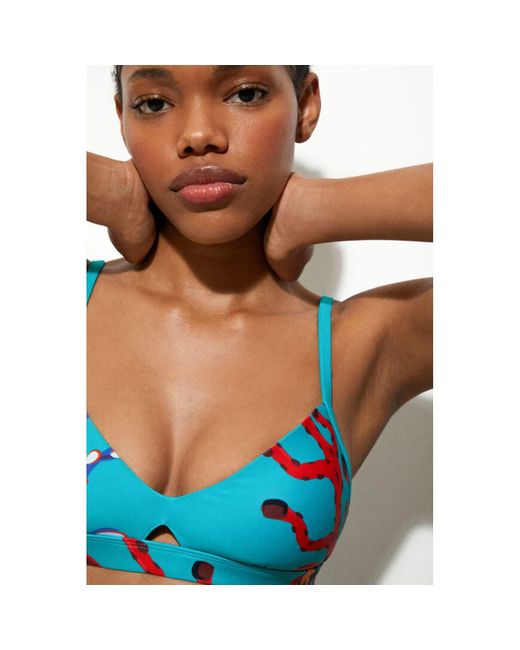 Turquesa Attina WMK175013 Bikini Top de Desigual de color Azul | Lyst