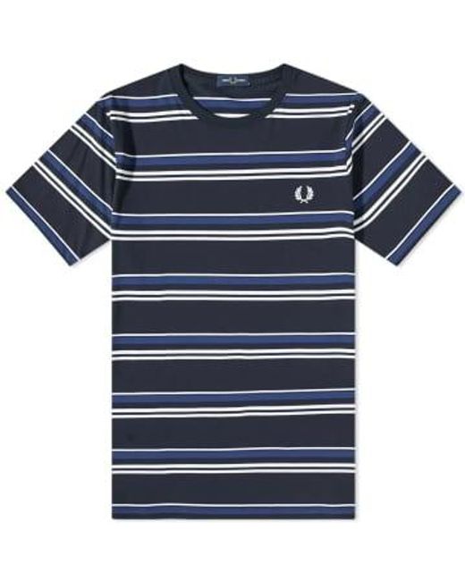 Fred Perry Blue Fine Stripe Tee Navy M for men