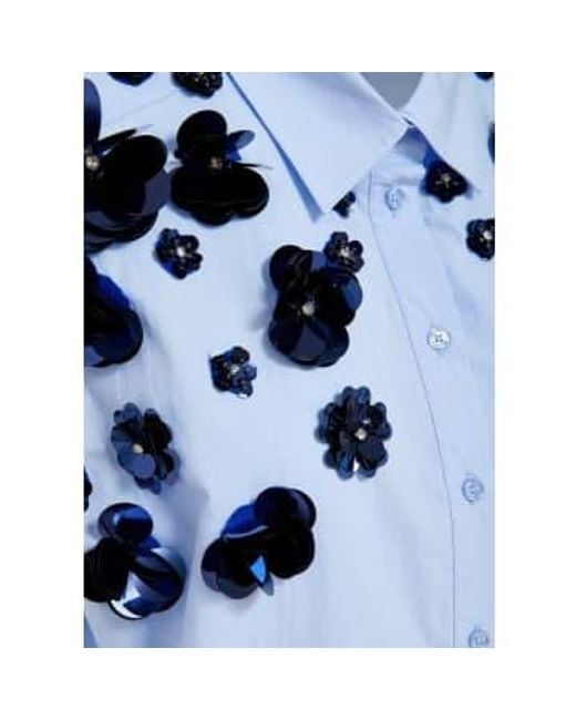 Essentiel Antwerp Blue Fight Sleeveless Cotton Shirt Xs