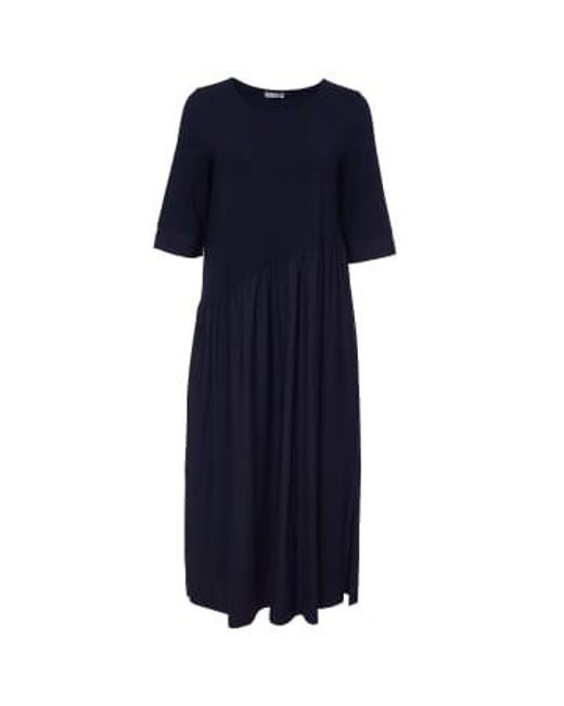 Naya Blue Jersey Dress/gathered Contrast Skirt