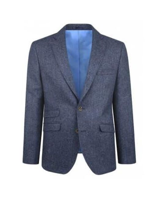 Veste costume en tweed à chevrons Torre pour homme en coloris Blue